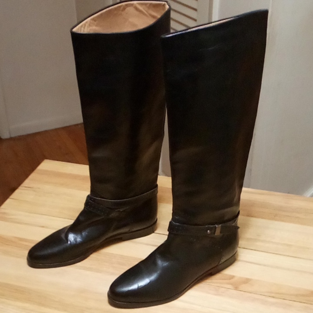 Joan and David Couture Black Leather 15"H Boots